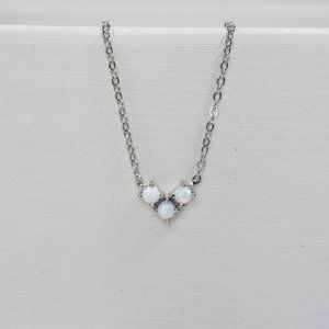Opal Necklace, Dainty White Opal Necklace, Opal Jewelry, October Birthstone